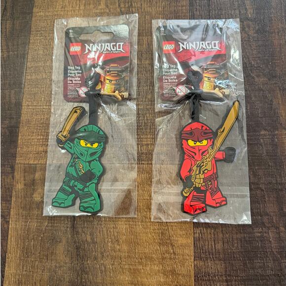 LEGO Ninjago Bag Tag Set of 2 – Lloyd & Kai Minifigure Luggage Tags - Picture 1 of 6